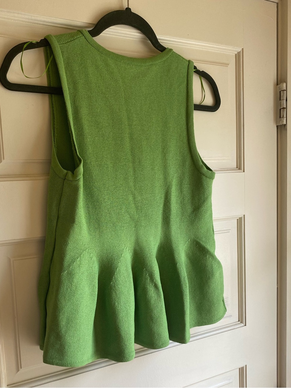 NWT Zara Chartreuse Green Sleeveless Knit Button Front Peplum Top Size S - Picture 14 of 16
